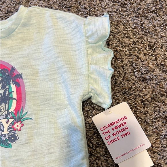 NWT Roxy Pastel Graphic Tee and Striped Shorts Set 12m - Picture 5 of 6